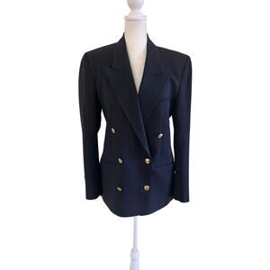 Austin Reed Blazer Wool Vintage Black Double Breast USA Classic Tailored Jacket